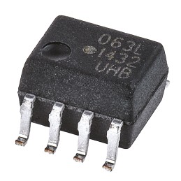 5 pcs - Broadcom, HCPL-063L-000E DC Input Transistor Output Dual Optocoupler, Surface Mount, 8-Pin SOIC