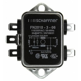 60 pcs - Schaffner, FN2010 3A 250 V ac/dc 0 - 400Hz, Chassis Mount EMI Filter, Fast-On, Single Phase