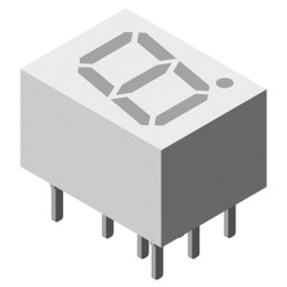 5 pcs - TDSG1150 Vishay 7-Segment LED Display, CA Green 6 mcd RH DP 7mm