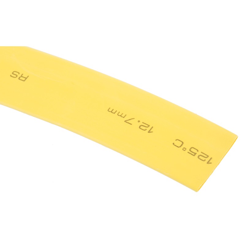 1 Reel of 6 M - RS PRO Heat Shrink Tubing, Yellow 12.7mm Sleeve Dia. x 6m Length 2:1 Ratio