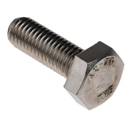 1 Bag of 25 - Plain Stainless Steel Hex, Hex Bolt, M10 x 30mm
