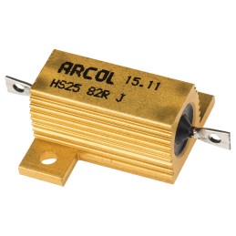 1 pcs - Arcol, 82Ω 25W Wire Wound Chassis Mount Resistor HS25 82R J ±5%