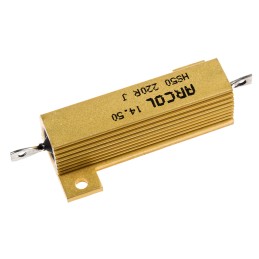 1 pcs - Arcol, 220Ω 50W Wire Wound Chassis Mount Resistor HS50 220R J ±5%