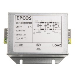 8 pcs - EPCOS, B84142B*R000 8A 250 V ac/dc 60Hz, Screw Mount EMC Filter, Terminal Block, Single Phase