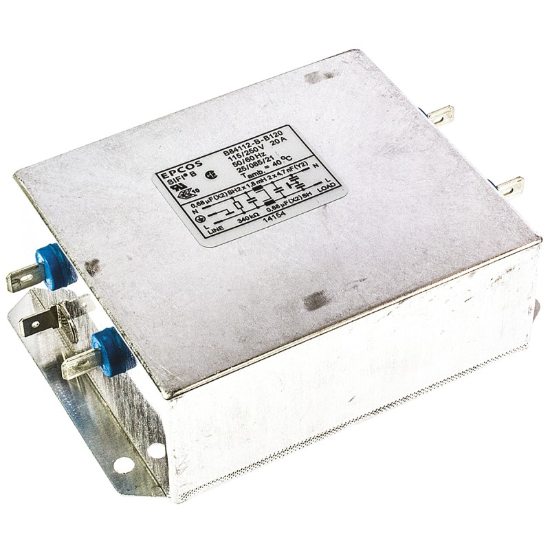 8 pcs - EPCOS, B84112B 20A 250 V ac 50 - 60Hz, Chassis Mount EMC Filter, Tab, Single Phase