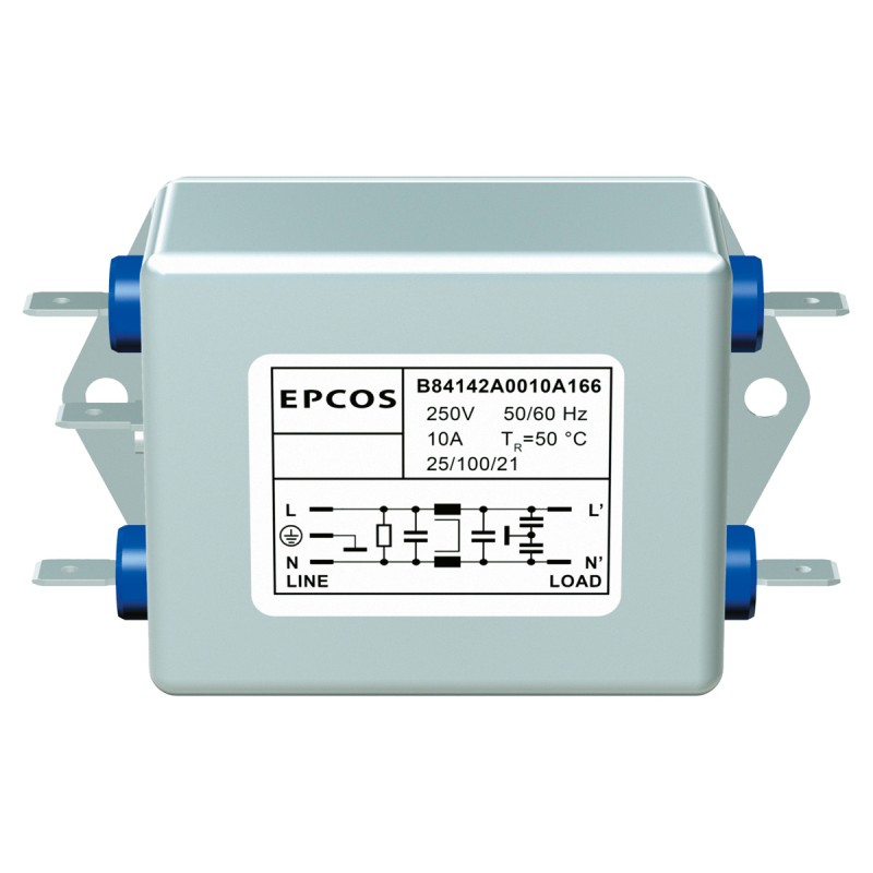 8 pcs - EPCOS, B84142-A 30A 250 V ac/dc 60Hz, Flange Mount EMC Filter, Screw, Single Phase