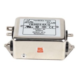 80 pcs - RS PRO 6A 115/250 V ac 50/60Hz, Chassis Mount Power Line Filter, Fast-On, Single Phase