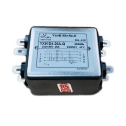 80 pcs - RS PRO 20A 250/440 V ac 50/60Hz, Chassis Mount Power Line Filter, Fast-On 3 Phase