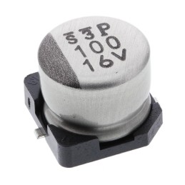 10 pcs - Nichicon 100μF Aluminium Electrolytic Capacitor 16V dc, Surface Mount - UWT1C101MCL1GB