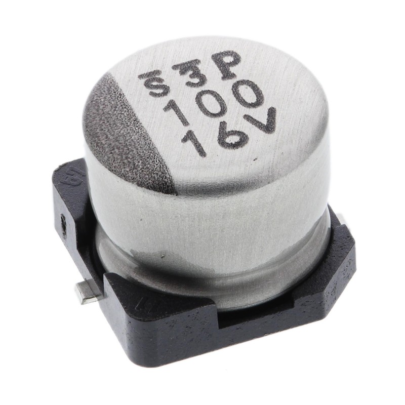 10 pcs - Nichicon 100μF Aluminium Electrolytic Capacitor 16V dc, Surface Mount - UWT1C101MCL1GB