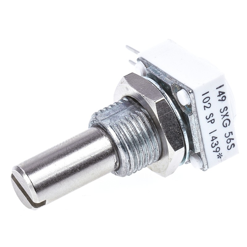 1 pcs - Vishay 1kΩ Rotary Potentiometer 1-Gang, Panel Mount (Through Hole), 14910F0GJSX10102KA