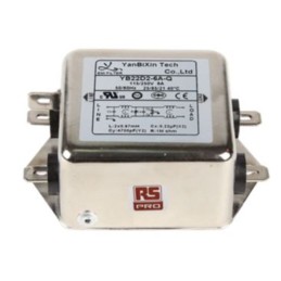 90 pcs - RS PRO 6A 115/250 V ac 50/60Hz, Chassis Mount EMI Filter, Fast-On, Single Phase