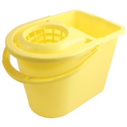 1 pcs - 15L Plastic Yellow Mop Bucket With Handle