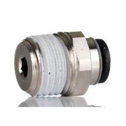 5 pcs - Legris LF3000 Series Straight Threaded Adaptor, R 1/4 Male to Push In 6 mm, Threaded-to-Tube Connection Style