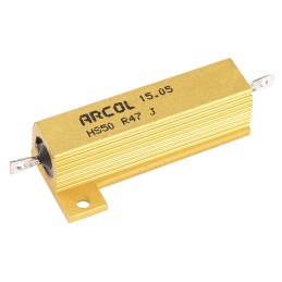 1 pcs - Arcol, 470mΩ 50W Wire Wound Chassis Mount Resistor HS50 R47 J ±5%