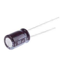 10 pcs - Nichicon 100μF Aluminium Electrolytic Capacitor 35V dc, Radial, Through Hole - UPW1V101MPD