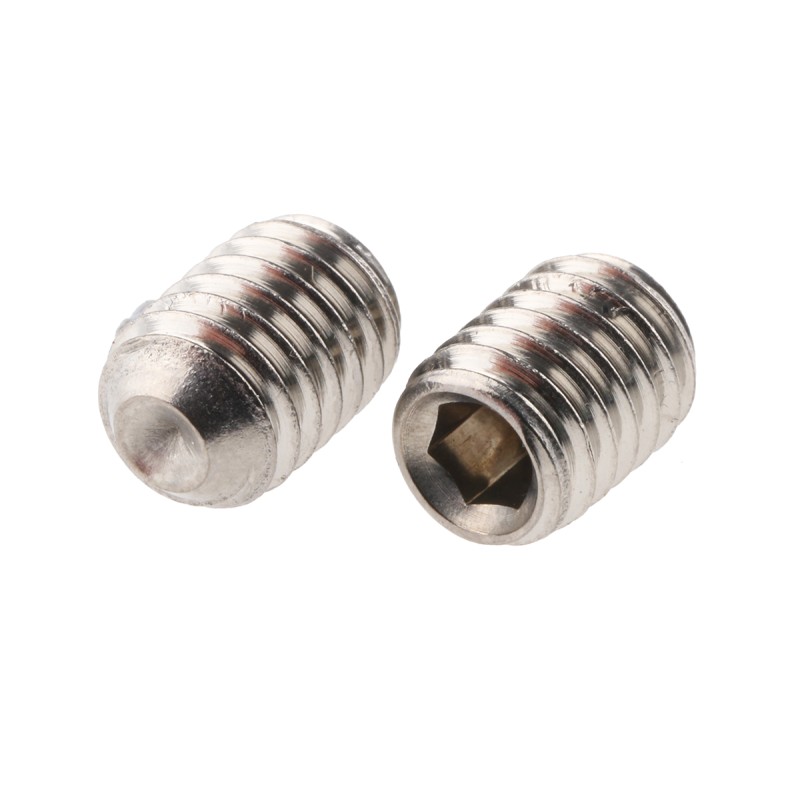 1 Bag of 25 - Plain Stainless Steel Hex Socket Set M6 x 8mm Grub Screw
