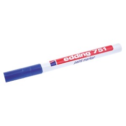 1 pcs - Edding Blue 1 - 2mm Fine Tip Paint Marker Pen for use with Glass, Metal, Plastic, Wood