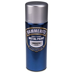 1 pcs - Hammerite 400ml Silver Smooth Spray Paint