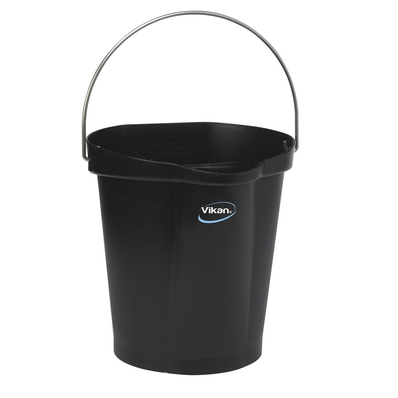 1 pcs - 12L Plastic Black Bucket With Handle