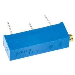 1 pcs - Vishay 43P Series 20-Turn Through Hole Trimmer Resistor with Pin Terminations, 10kΩ ±10% 1/2W ±100ppm/°C Side Adjust