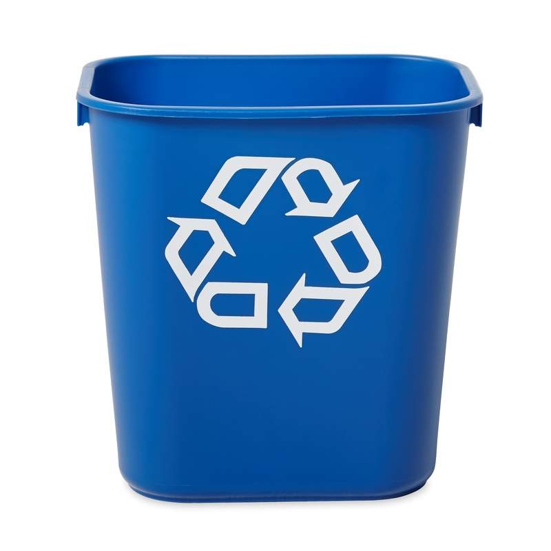 1 pcs - Rubbermaid Commercial Products Rubbermaid Commercial Deskside Recycling Container 12L Blue Polypropylene Waste Bin