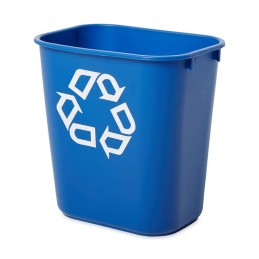 1 pcs - Rubbermaid Commercial Products Rubbermaid Commercial Deskside Recycling Container 12L Blue Polypropylene Waste Bin