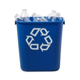 1 pcs - Rubbermaid Commercial Products Rubbermaid Commercial Deskside Recycling Container 12L Blue Polypropylene Waste Bin