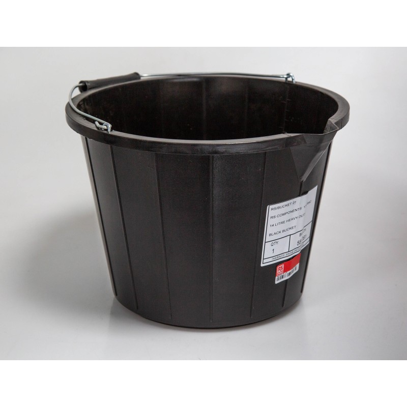 1 pcs - 14L Plastic Black Bucket With Handle