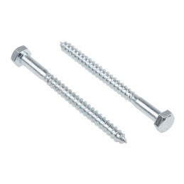 1 Bag of 25 - RS PRO Hex Coach Screw, Steel Bright Zinc Plated, 8mm x 100mm