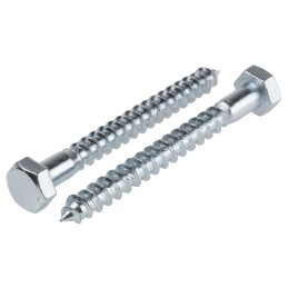 1 Bag of 25 - RS PRO Hex Coach Screw, Steel Bright Zinc Plated, 8mm x 75mm