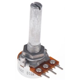 1 pcs - Alps Alpine 10kΩ Rotary Carbon Film Potentiometer, Panel Mount (Through Hole), RK1631110TV9