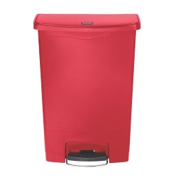 1 pcs - Rubbermaid Commercial Products Slim Jim 90L Red Pedal PE, PP Waste Bin