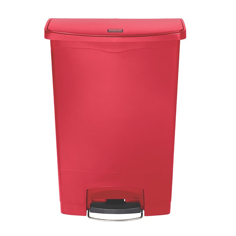 1 pcs - Rubbermaid Commercial Products Slim Jim 90L Red Pedal PE, PP Waste Bin