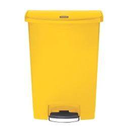 1 pcs - Rubbermaid Commercial Products Slim Jim 90L Yellow Pedal PE, PP Waste Bin