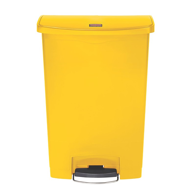 1 pcs - Rubbermaid Commercial Products Slim Jim 90L Yellow Pedal PE, PP Waste Bin