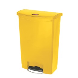 1 pcs - Rubbermaid Commercial Products Slim Jim 90L Yellow Pedal PE, PP Waste Bin