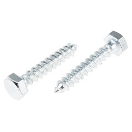 1 Bag of 25 - RS PRO Hex Coach Screw, Steel Bright Zinc Plated, 8mm x 45mm