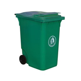 1 pcs - RS PRO 360L Green Flip Polyethylene Waste Bin