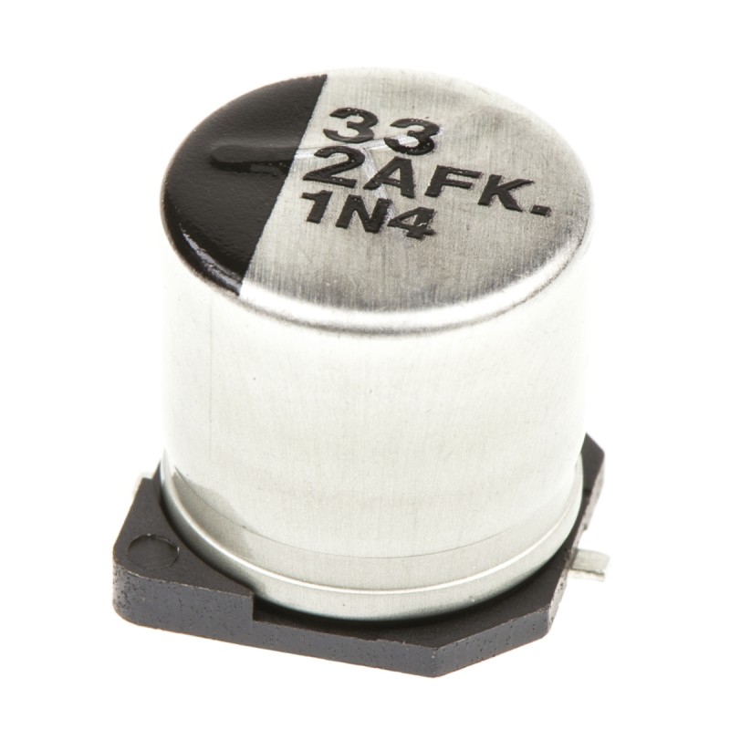10 pcs - Panasonic 33μF Aluminium Electrolytic Capacitor 100V dc, Surface Mount - EEEFK2A330P
