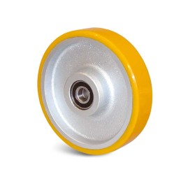 1 pcs - Guitel Hervieu Grey, Yellow Polyurethane Abrasion Resistant Trolley Wheel, 160kg