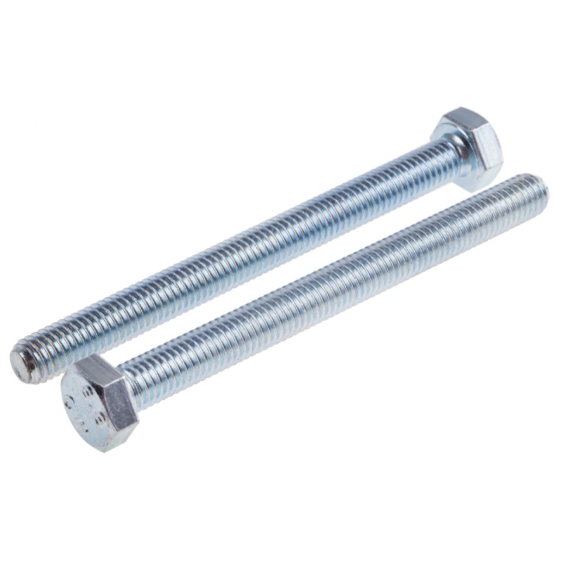 1 Bag of 25 - Zinc Plated Steel Hex, Hex Bolt, M8 x 90mm