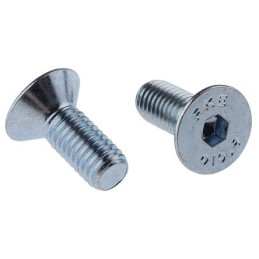1 Bag of 25 - RS PRO Bright Zinc Plated Steel Hex Socket Countersunk Screw, DIN 7991, M6 x 50mm