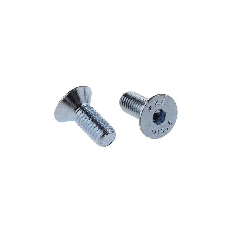 1 Bag of 25 - RS PRO Bright Zinc Plated Steel Hex Socket Countersunk Screw, DIN 7991, M6 x 50mm