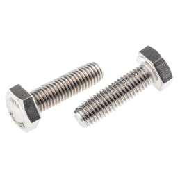 1 Bag of 25 - Plain Stainless Steel Hex, Hex Bolt, M10 x 35mm