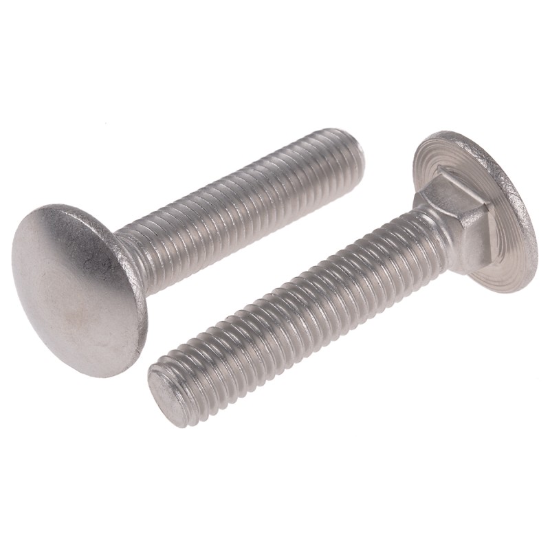1 Bag of 25 - Plain Stainless Steel Coach Bolt, M10 x 50mm