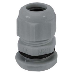 10 pcs - HellermannTyton NGM Series Grey Nylon Cable Gland, M20 Thread, 10mm Min, 14mm Max, IP68