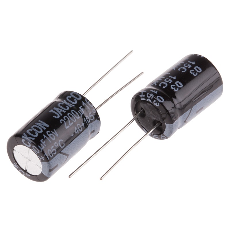 10 pcs - RS PRO 2200μF Aluminium Electrolytic Capacitor 16V dc, Radial, Through Hole