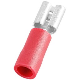 100 pcs - RS PRO Red Insulated Female Spade Connector, Receptacle, 4.75 x 0.5mm Tab Size, 0.5mm² to 1.5mm²