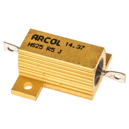 1 pcs - Arcol, 500mΩ 25W Wire Wound Chassis Mount Resistor HS25 R5 J ±5%